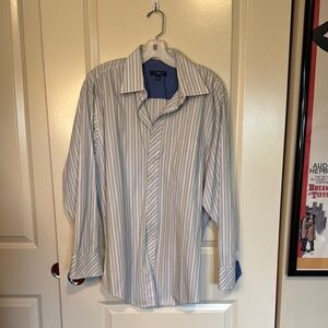 Ted Baker London Striped Dress Shirt in Blue and White